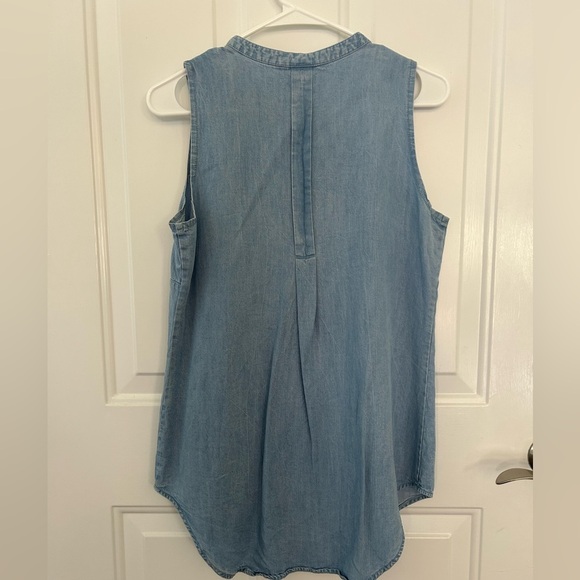 Soft Surroundings 100% Tencel Chambray Sleeveless Tunic Top Size XS - Picture 8 of 8